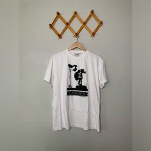 Unisex Cannes Film Festival Black/White Graphic T-Shirt SZ XL
